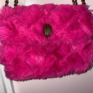 Kurt Geiger London Kensington Soft Fur Bag Bright Pink